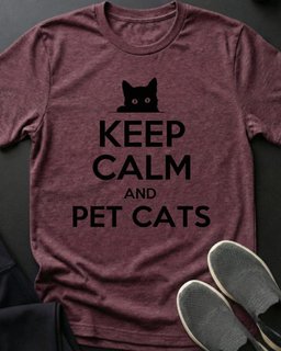 Keep Calm Tee Gift For Cat Lover