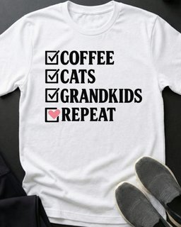 Grandkids Repeat Tee Gift For Cat Lover