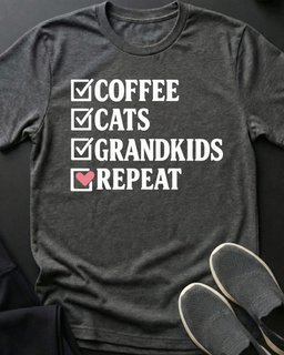 Grandkids Repeat Tee Gift For Cat Lover