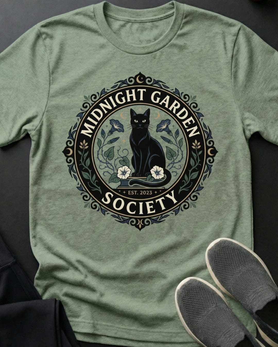 Midnight Garden Tee Gift For Cat Lover