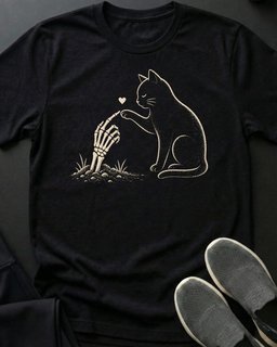 Skele Boop Tee Gift For Cat Lover