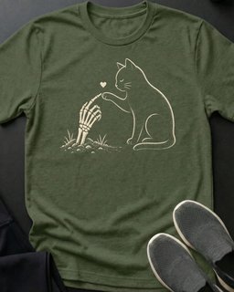 Skele Boop Tee Gift For Cat Lover