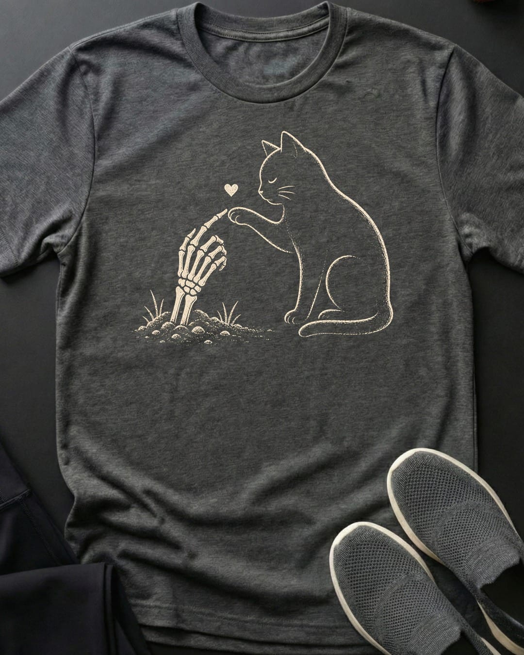 Skele Boop Tee Gift For Cat Lover