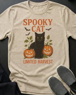 Spooky Cat Tee Gift For Cat Lover
