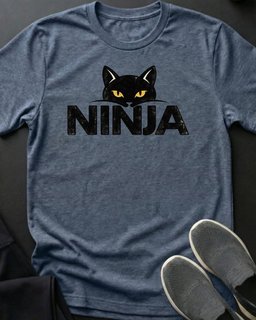 Ninja Peek Tee Gift For Cat Lover