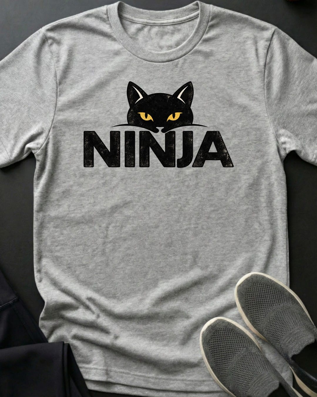 Ninja Peek Tee Gift For Cat Lover