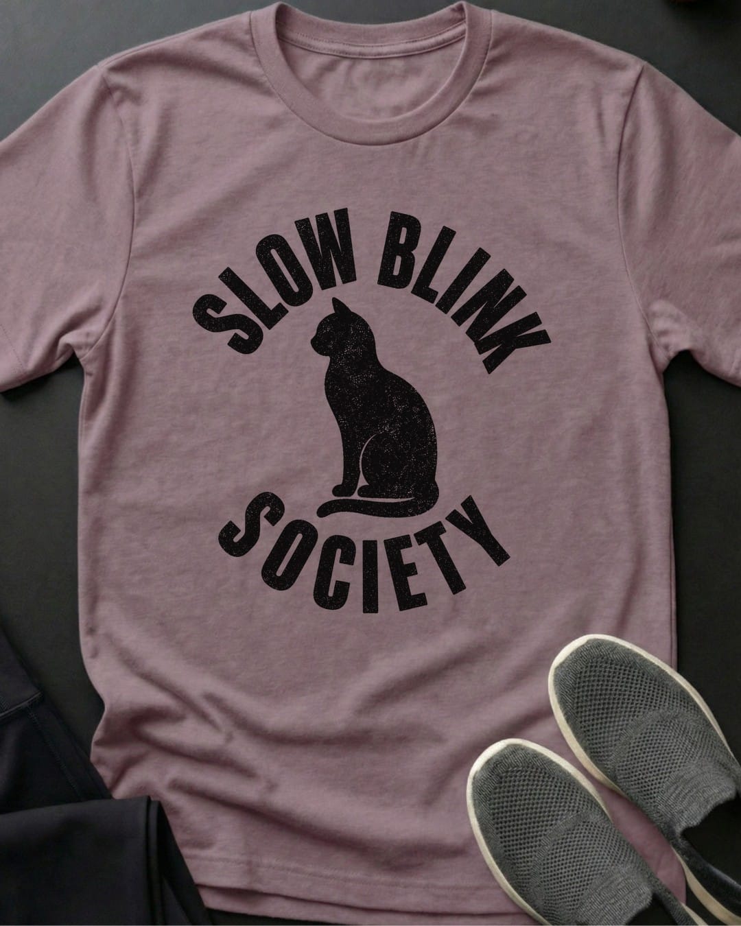 Slow Blink Society Tee Gift For Cat Lover