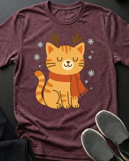 Reindeer Kitty Tee Gift For Cat Lover