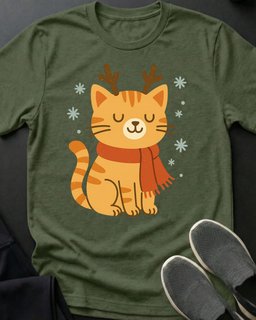 Reindeer Kitty Tee Gift For Cat Lover