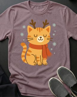 Reindeer Kitty Tee Gift For Cat Lover