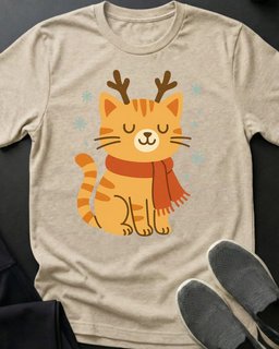 Reindeer Kitty Tee Gift For Cat Lover