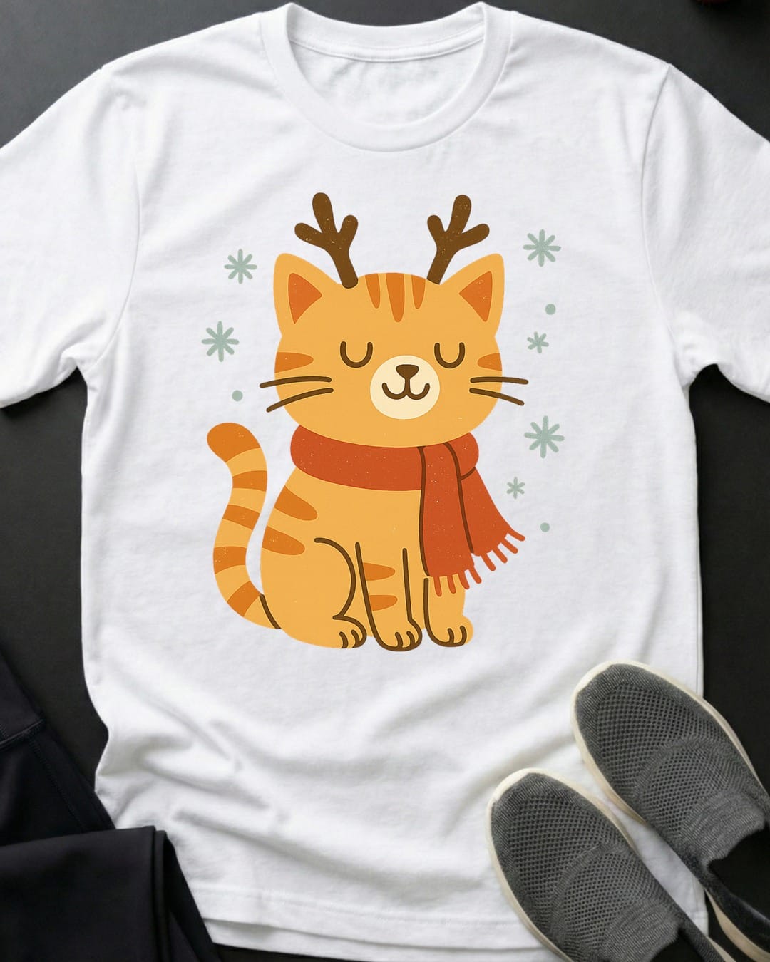 Reindeer Kitty Tee Gift For Cat Lover