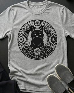 Moonflower Tee Gift For Cat Lover