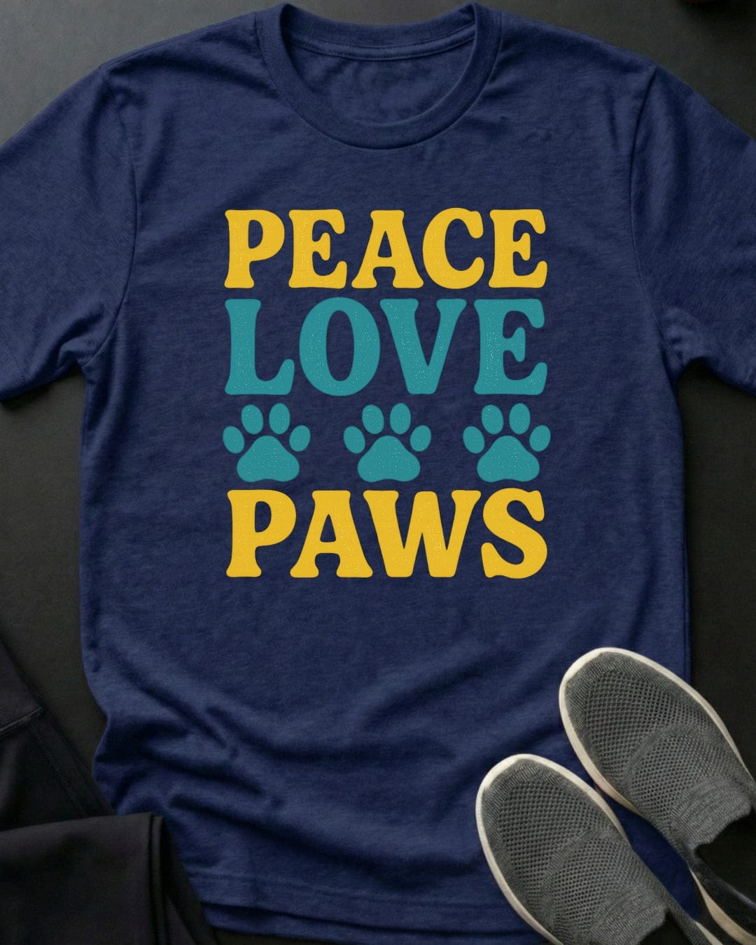 Peace Love Paws Tee Gift For Cat Lover