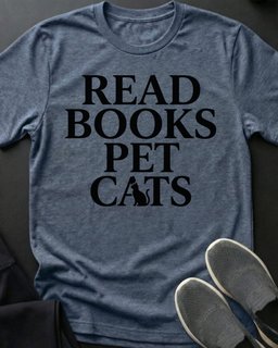 Read Books Pet Cats Tee Gift For Cat Lover