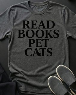 Read Books Pet Cats Tee Gift For Cat Lover