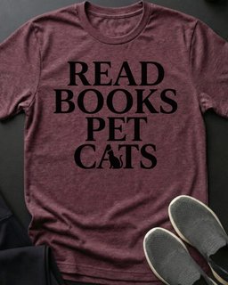 Read Books Pet Cats Tee Gift For Cat Lover