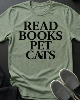 Read Books Pet Cats Tee Gift For Cat Lover