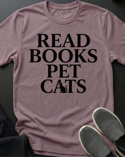 Read Books Pet Cats Tee Gift For Cat Lover