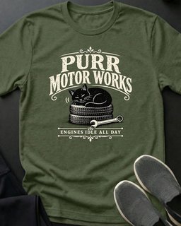 Purr Motor Works Tee Gift For Cat Lover