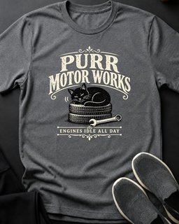 Purr Motor Works Tee Gift For Cat Lover