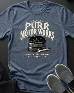 Purr Motor Works Tee Gift For Cat Lover