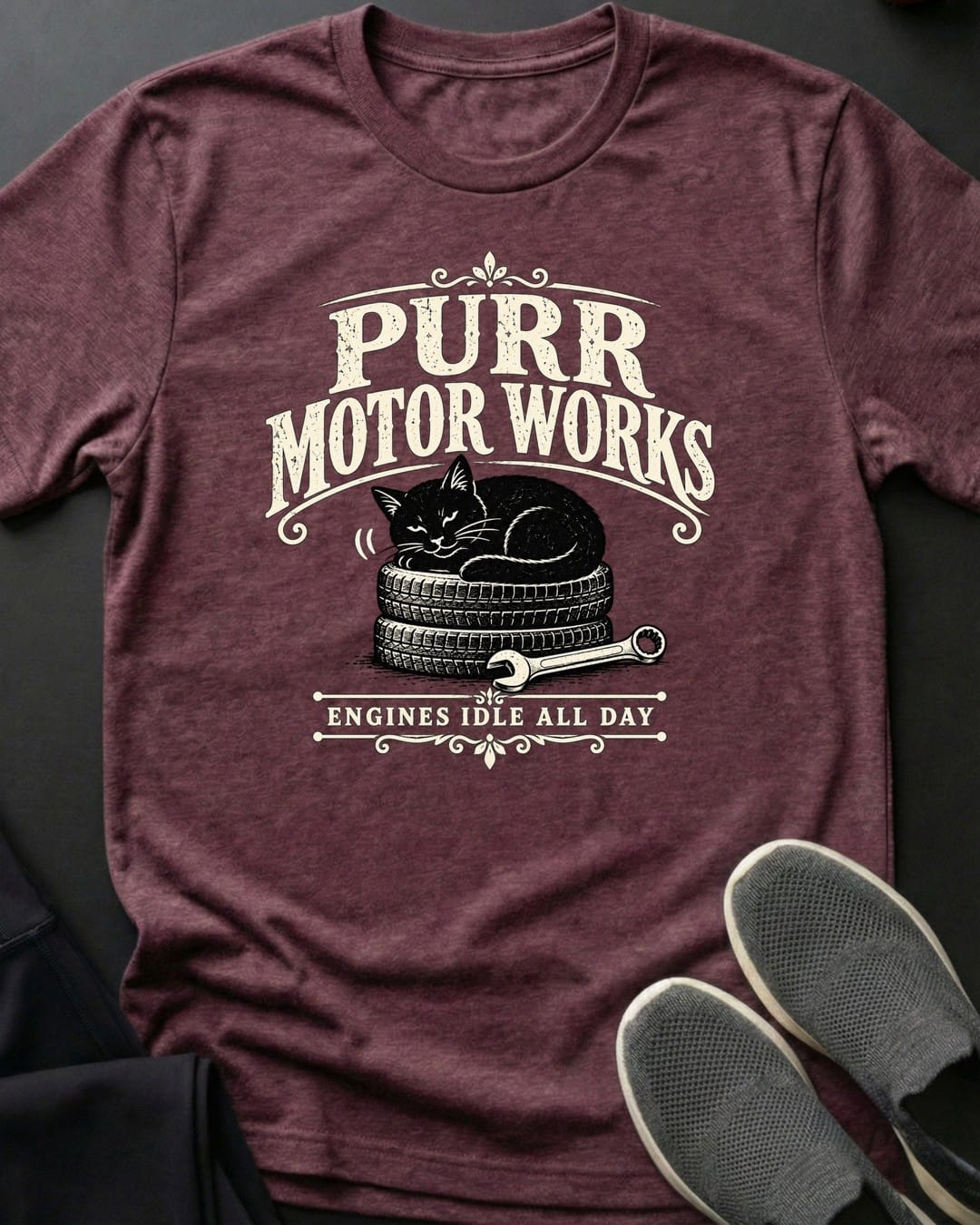 Purr Motor Works Tee Gift For Cat Lover