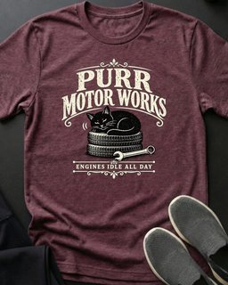 Purr Motor Works Tee Gift For Cat Lover