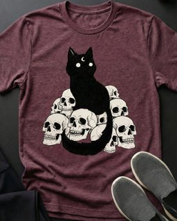 Skull Kitty Tee Gift For Cat Lover