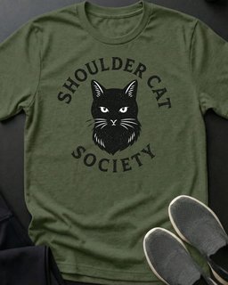Shoulder Cat Society Tee Gift For Cat Lover