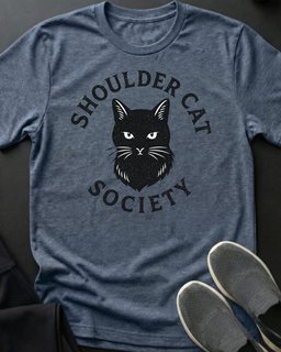 Shoulder Cat Society Tee Gift For Cat Lover
