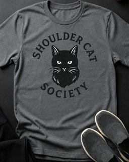 Shoulder Cat Society Tee Gift For Cat Lover