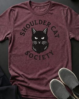 Shoulder Cat Society Tee Gift For Cat Lover