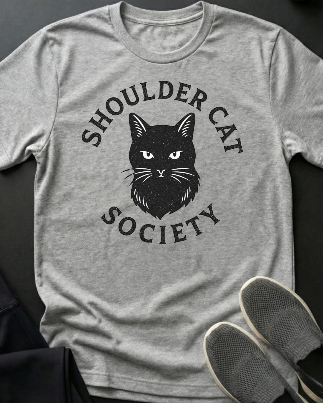 Shoulder Cat Society Tee Gift For Cat Lover