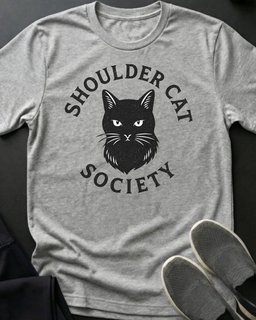 Shoulder Cat Society Tee Gift For Cat Lover