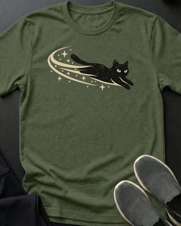 Shooting Star Cat Tee Gift For Cat Lover