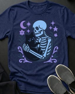 Skele Hug Tee Gift For Cat Lover