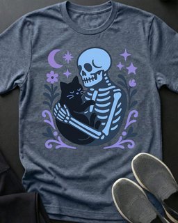 Skele Hug Tee Gift For Cat Lover