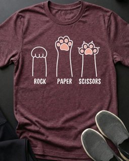 Rock Paper Scissors Tee Gift For Cat Lover