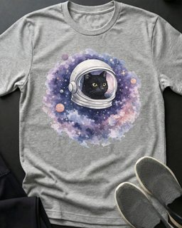 Space Cat Tee Gift For Cat Lover