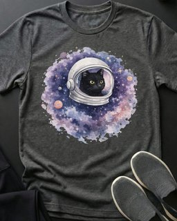Space Cat Tee Gift For Cat Lover