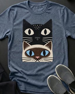 Siamese Stack Tee Gift For Cat Lover