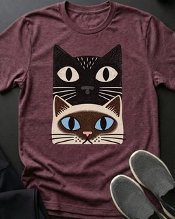 Siamese Stack Tee Gift For Cat Lover
