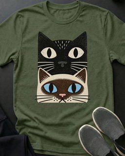 Siamese Stack Tee Gift For Cat Lover