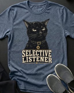 Selective Listener Tee Gift For Cat Lover