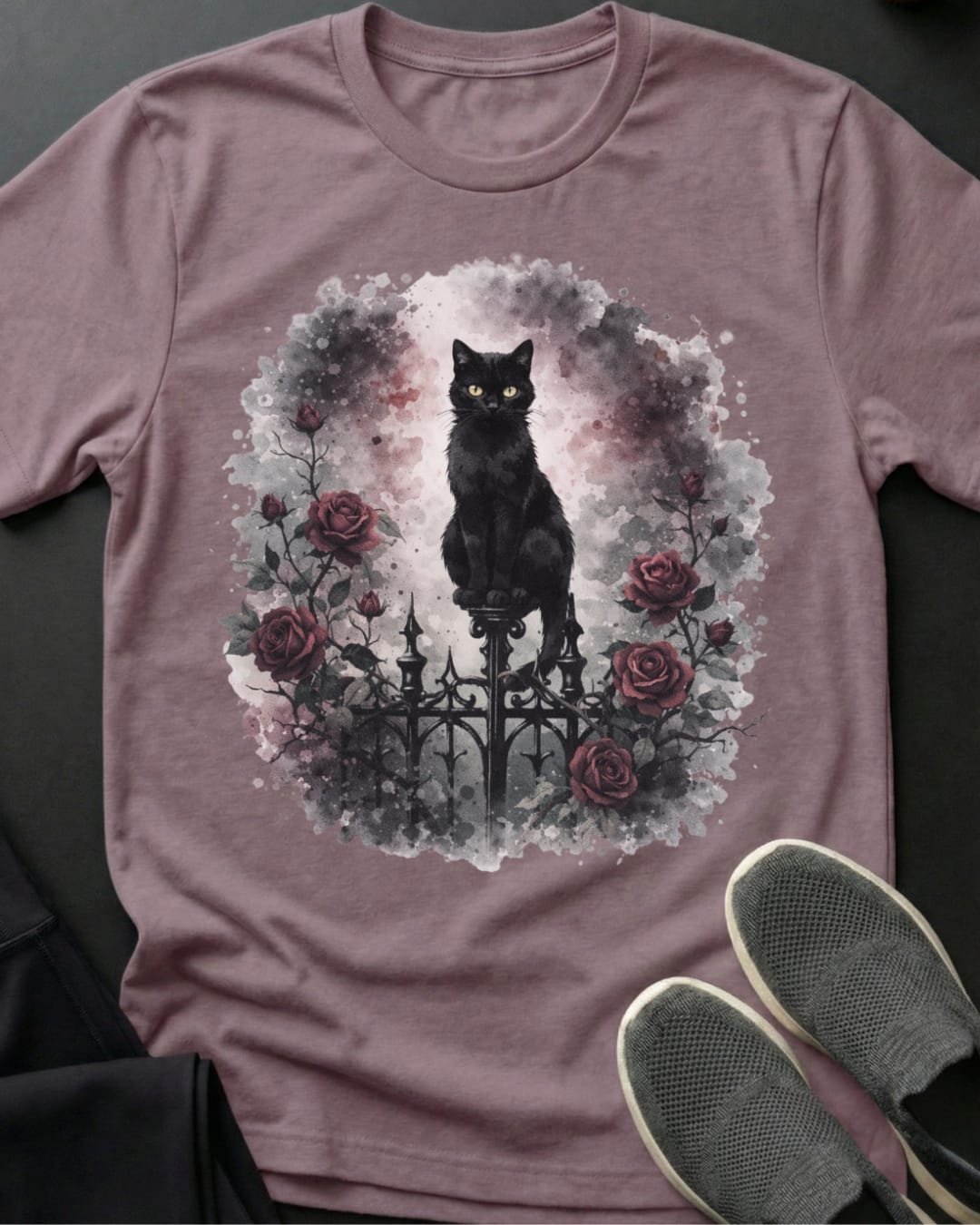 Rose Garden Tee Gift For Cat Lover
