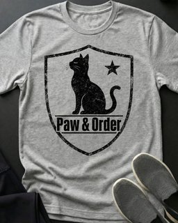 Paw And Order Tee Gift For Cat Lover