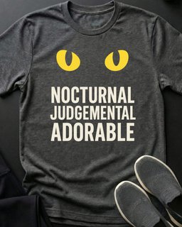 Nocturnal Tee Gift For Cat Lover