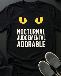 Nocturnal Tee Gift For Cat Lover