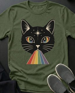 Rainbow Meow Tee Gift For Cat Lover